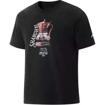Li-Ning Jimmy Butler China Tour Round Neck Comfortable Casual Printed Loose Short Sleeve T-Shirt Men Tops Black AHSUG19-1 M