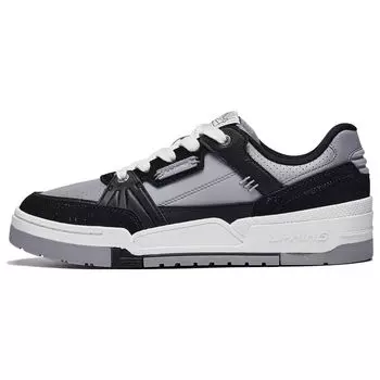 Li Ning Journey 1.5 Ткань Синтетическая Кожа Нескользящие Износостойкие Низкие Кроссовки Для Скейтбординга Мужские Кроссовки Для Скейтбординга Серый Черный AGCT265-3 39