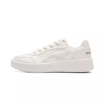 Li Ning Юань Бао Чистый Простой Модный Удобный Классический Легкий Дышащий Увеличенный Рост Низкие Кеды Женские кроссовки AGCV148-3 35