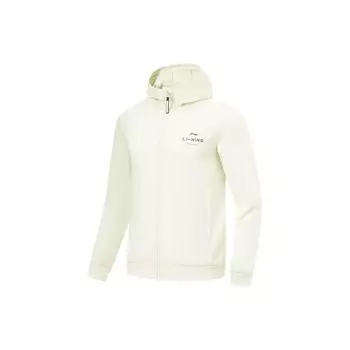 Li-Ning Кардиган с капюшоном и принтом в виде букв Fitness Series Ice Feel, мужская толстовка светло-чайно-зеленого цвета AWDT523-2 M