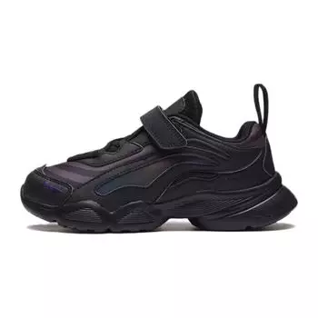 Li Ning Kids Aurora легкие простые амортизирующие износостойкие низкие повседневные туфли детские повседневные туфли черного цвета YKCQ274-35 31
