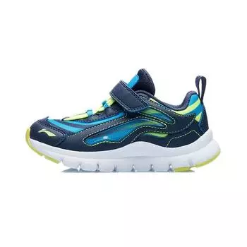 Li Ning Kids Aurora Skywalker Удобная спортивная нескользящая амортизирующая износостойкая дышащая повседневная обувь Детская повседневная обувь синего цвета YKNR056-23 28