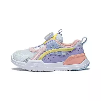 Li Ning Kids Cloud Five Shield Удобная повседневная нескользящая износостойкая повседневная обувь Детская обувь Белый Фиолетовый Розовый YKNT044-2 25