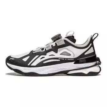 Li Ning Kids Flowing Fire Удобные простые нескользящие износостойкие повседневные туфли с низким верхом Детская повседневная обувь Черный Белый YKCU040-1 32