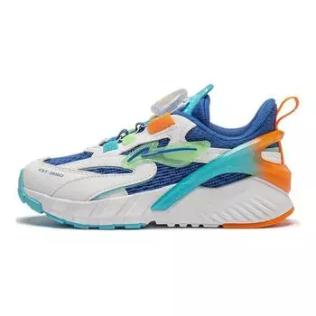 Li Ning Kids Galaxy V2 универсальные модные нескользящие амортизирующие низкие повседневные кроссовки детские кроссовки синего и белого цвета YKNU004-1 25