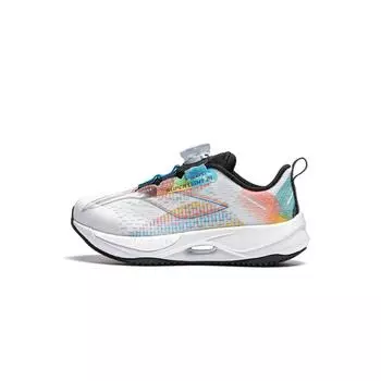 Li Ning Kids легкие высокопрочные прочные повседневные туфли с буквенным принтом с низким верхом Детская повседневная обувь стандартного белого цвета YKNU066-7 26