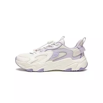 Li Ning Kids Letter Color Block Shock Absorbing Rebound Мягкие легкие повседневные туфли с низким верхом Детская повседневная обувь Фиолетовый YKCU112-2 32