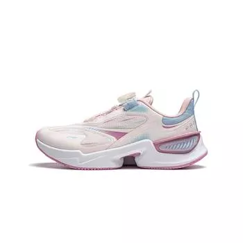 Li Ning Kids Letter Support Stability Amportance Rebound Мягкая легкая повседневная обувь Детская повседневная обувь розового цвета YKCU120-4 31
