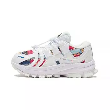 Li Ning Kids Lijun Ace Удобная нескользящая амортизирующая износостойкая повседневная обувь Детская повседневная обувь Белый Красный YKNS062-1 25
