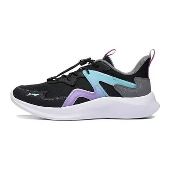 Li Ning Kids Ling Yue 3.5 универсальные удобные повседневные туфли с круглым носком, нескользящие, детские повседневные туфли черного и серого цвета YKCT114-4 31