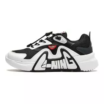 Li Ning Kids LN 90 Fly V3 синтетическая кожа ткань удобные модные минималистичные нескользящие износостойкие низкие повседневные туфли YKCU066-1 32