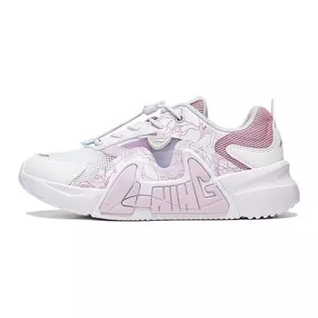 Li Ning Kids LN 90 летние удобные повседневные нескользящие износостойкие повседневные туфли детские туфли белые розовые YKCT072-4 33