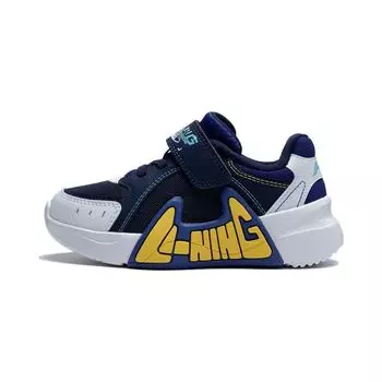 Li Ning Kids LN 90 Удобная нескользящая износостойкая спортивная повседневная обувь Детская обувь Белый минерально-синий YKNT020-5 25