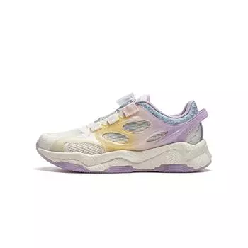 Li Ning Kids Logo Gradient Letter Нескользящие амортизирующие износостойкие кроссовки с низким верхом Повседневная обувь Детская повседневная обувь Фиолетовый YKCU100-4 32