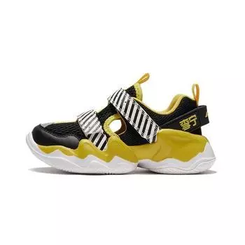 Li Ning Kids Low Top Светоотражающие спортивные противоскользящие амортизирующие прочные повседневные кроссовки Детские кроссовки Черный Желтый YKNS048-5 25