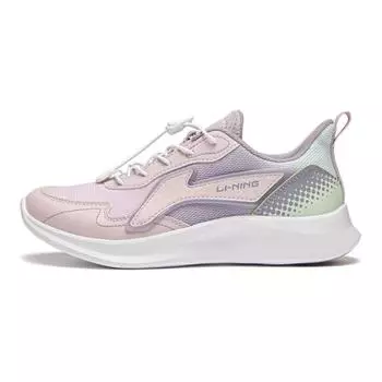 Li Ning Kids Mesh Удобные универсальные нескользящие износостойкие повседневные туфли с низким верхом Детские повседневные туфли розового и белого цвета YKCU116-4 38