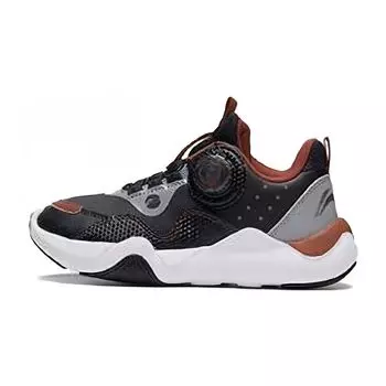 Li Ning Kids модные удобные универсальные амортизирующие износостойкие дышащие повседневные туфли детские повседневные туфли черные коричневые YKCS176-11 31