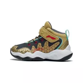 Li Ning Kids Pioneer Team 2.5 амортизирующая спортивная повседневная обувь детская повседневная обувь Ancient-Gold YKNS092-7 26
