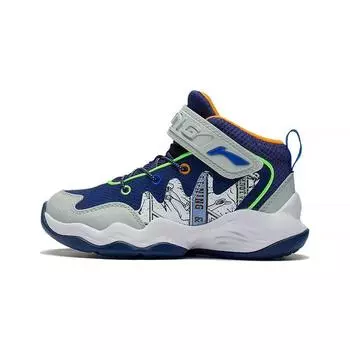 Li Ning Kids Pioneer Team 2.5 Удобная универсальная нескользящая амортизирующая износостойкая повседневная обувь Детская повседневная обувь темно-синего цвета YKNS092-5 25