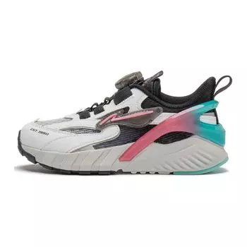 Li Ning Kids Простые спортивные нескользящие износостойкие повседневные туфли Детские повседневные туфли черные белые серые YKNU004-2 28
