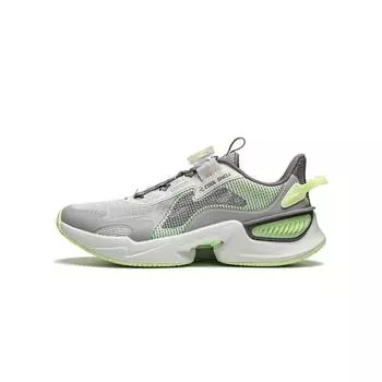 Li Ning Kids Qiang Yue V2 Удобные амортизирующие отскок дышащие поддерживающие низкие повседневные туфли Детская повседневная обувь серого цвета YKCU046-1 31