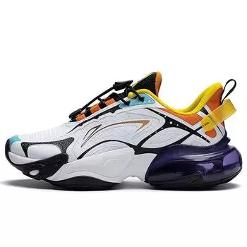 Li Ning Kids Round Air - Nebula Удобные нескользящие износостойкие низкие повседневные туфли Детские кроссовки Белые Черные YKCT008-1 39