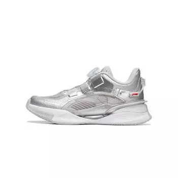 Li Ning Kids Rush Shadow - необычные 1,5 амортизирующие повседневные кроссовки с отскоком, детская обувь, серебристый цвет YKCT052-5 37
