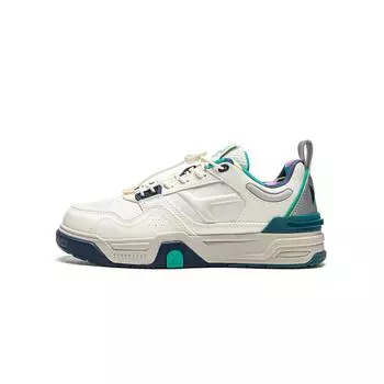 Li Ning Kids с вышитым буквенным узором, нескользящие, прочные, с поддержкой отскока, низкие детские кроссовки для скейтбординга, детские кроссовки для скейтбординга, белые, YKCU124-17 36