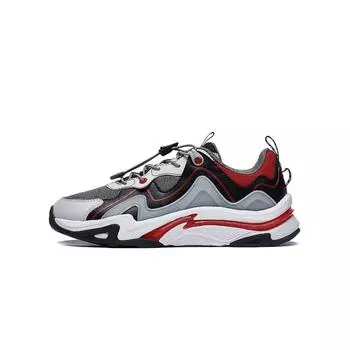 Li Ning Kids Shock Absorbation Rebound Мягкие легкие повседневные туфли Детские кроссовки Черный Серый YKCT096-1 35