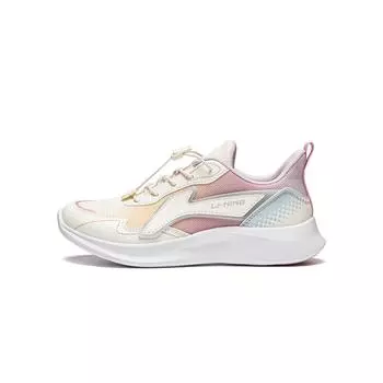 Li Ning Kids Синтетическая кожа Градиент Простая модная удобная универсальная повседневная обувь Детская повседневная обувь Off-White YKCU116-2 31