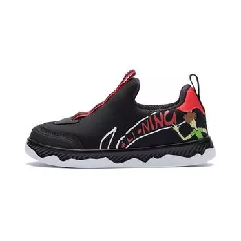 Li Ning Kids спортивные мягкие удобные нескользящие износостойкие низкие кроссовки детские кроссовки черные YKNR148-1 25