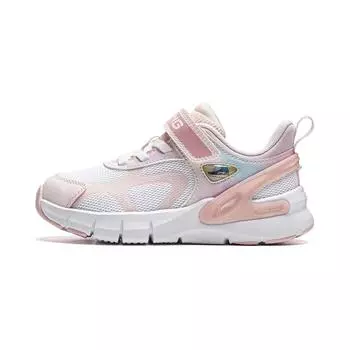 Li Ning Kids Sports Lifestyle Series Мягкие, удобные, прочные, дышащие, повседневные туфли с низким верхом, детские повседневные туфли белого, розового цвета YKNU062-4 26