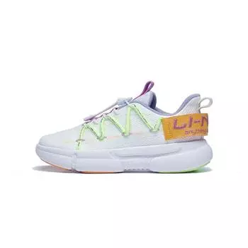 Li Ning Kids Sports Lifestyle Series Springback Shock Absorbing Low-Top Casual Shoes Kids Casual Shoes Standard-White YKCT106-2 31