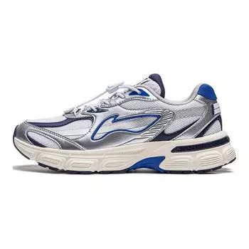 Li Ning Kids Sports Lifestyle Series Удобные светоотражающие амортизирующие кроссовки с низким верхом для повседневной носки Детские кроссовки Серебристые YKCU114-1 36