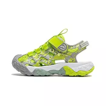 Li Ning Kids Trekking 2 удобные простые классические универсальные дышащие быстросохнущие сандалии детские сандалии зеленые YKKU004-3 26