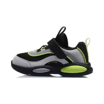 Li Ning Kids Удобная нескользящая амортизирующая износостойкая дышащая повседневная обувь Детская повседневная обувь Микрокристалл-серый YKNQ066-3 25