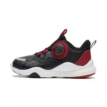 Li Ning Kids Удобная повседневная нескользящая амортизирующая износостойкая повседневная обувь Детская повседневная обувь черного и красного цвета YKNS098-17 25