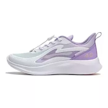 Li Ning Kids Удобная универсальная нескользящая амортизирующая повседневная обувь с низким верхом Детская повседневная обувь белого и фиолетового цвета YKCU056-2 32