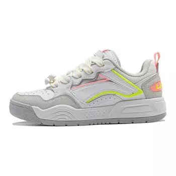 Li Ning Kids Удобные универсальные нескользящие дышащие низкие повседневные туфли Детские кроссовки Белые Серые YKCU012-2 32