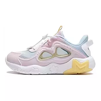 Li Ning Kids универсальные нескользящие прочные повседневные туфли с низким верхом детские повседневные туфли фиолетово-синего цвета YKAU018-2 26