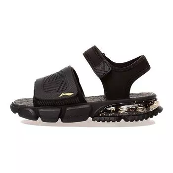 Li Ning Kids Yilong Air Cushion Non-Slip Прочные спортивные сандалии Детские сандалии Черный YKUR002-1 38