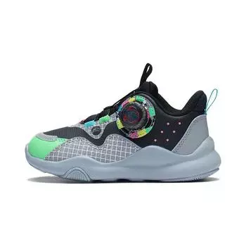 Li Ning Kids Yu Lei Удобная универсальная амортизирующая повседневная обувь Детская повседневная обувь Черный Зеленый YKNS098-13 26