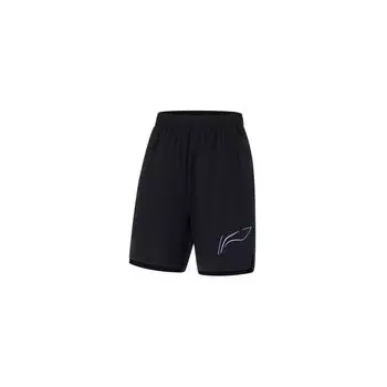 Li Ning Китайская культура Серия буквенный узор печатный повседневные спортивные шорты мужские шорты черный AKST257-1 M