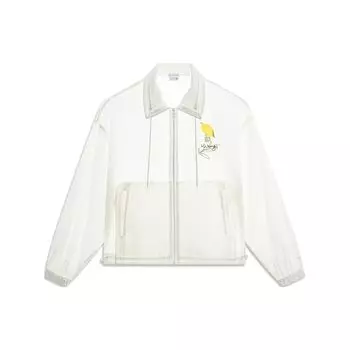 Li Ning Китайская культура Серия Картина Воротник Свободная спортивная ветровка Женская Верхняя одежда Off-White AFDU366-1 S