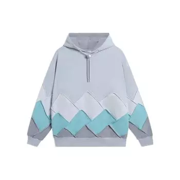 Li Ning Китайская серия пэчворк-дизайн вышитый логотип пуловер толстовка с капюшоном унисекс толстовки синий AWDSC83-1 M