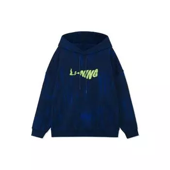Li Ning Китайский логотип вышитый свитер свитшот мужской свитшот синий AWDRB47-3 M