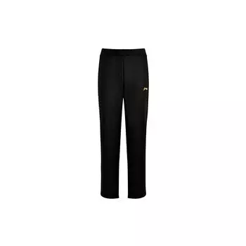 Li-Ning Классические однотонные спортивные брюки со шнуровкой, влагоотводящие, дышащие, удобные, трикотажные, мужские, черные AKLU261-1 XXXL