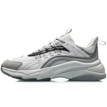 Li Ning Классические повседневные дышащие кроссовки с низким верхом для бега мужские кроссовки Cloud-White AGCQ115-2 46