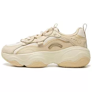 Li-Ning Классические удобные нескользящие износостойкие низкие повседневные туфли женские кроссовки желтые молочные AGCU300-1 36