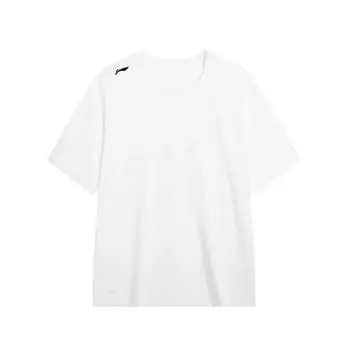 Li Ning Классический логотип Круглый вырез Прохладная Легкая Уличная Беговая Велосипедная Фитнес Повседневная Футболка с коротким рукавом Унисекс Футболка ATSK438-2 S